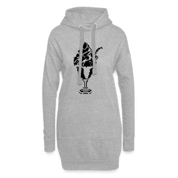 Sundae à la crème glacée pixels - Sweat-shirt à capuche long Femme - gris chiné - Devant