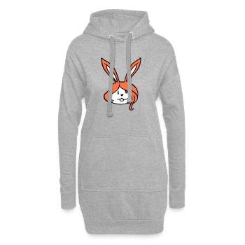 Hase Mädchen Hübsche Frau Häsin Süß lange Haare - Hoodie-Kleid - Grau meliert - Vorne