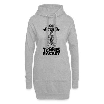 Never Underestimate A Tennis Girl - Hoodie-Kleid - Grau meliert - Vorne