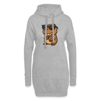 Cochon d’Inde Capybara cool avec lunettes de soleil - Sweat-shirt à capuche long Femme - gris chiné - Devant