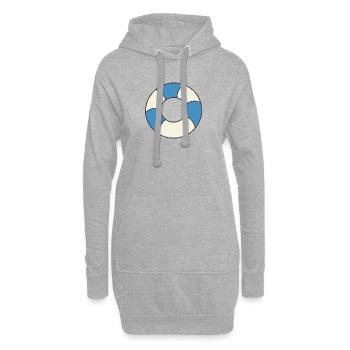 Flotteurs - Sweat-shirt à capuche long Femme - gris chiné - Devant