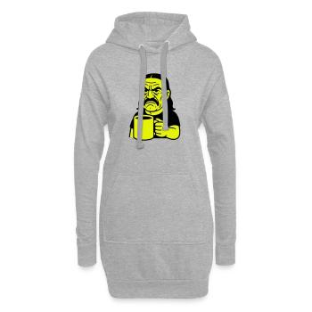 Angry Coffee Man - Hoodie-Kleid - Grau meliert - Vorne