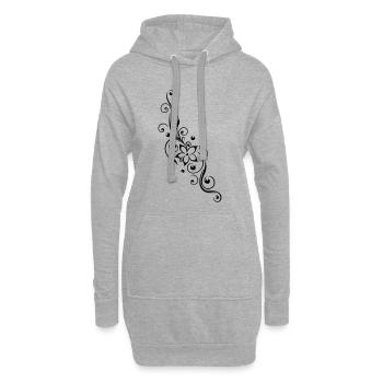Florales Ornament Blume Tribal Design - Hoodie-Kleid - Grau meliert - Vorne