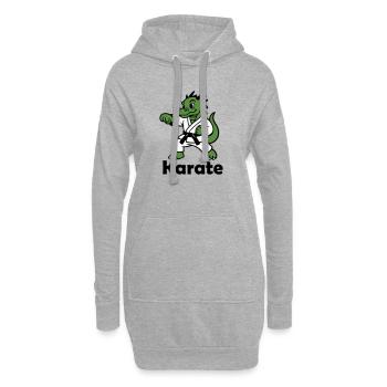Karate Drache - Hoodie-Kleid - Grau meliert - Vorne