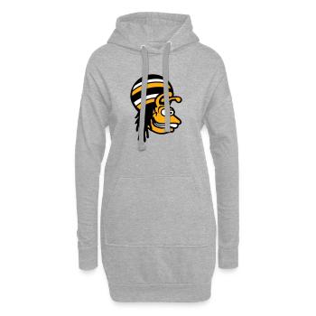 Schnecke Reggae Musik Rasta Haare Mütze Jamaika - Hoodie-Kleid - Grau meliert - Vorne