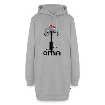 WEIHNACHTEN OMA FAHRRADFAHRERIN KOALA - Hoodie-Kleid - Grau meliert - Vorne - AI Model Female 172 light (172cm)