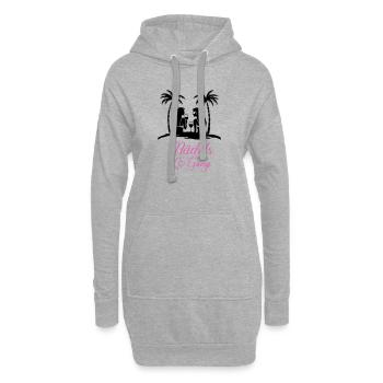 Lettrage de gang de filles avec des cœurs - Sweat-shirt à capuche long Femme - gris chiné - Devant