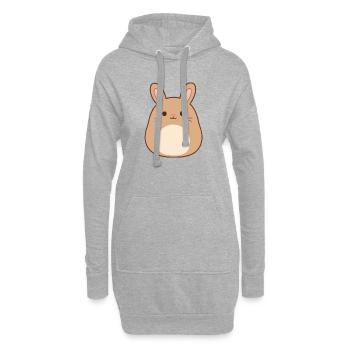 Niedlicher Hase Cartoon Druck - Hoodie-Kleid - Grau meliert - Vorne
