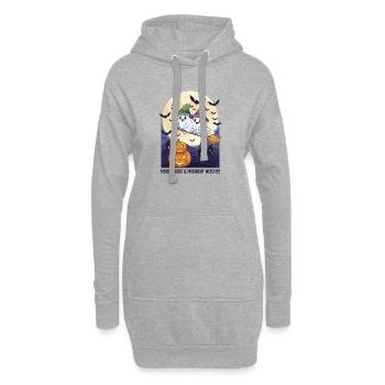Magie de la lune et méschef de minuit - Sweat-shirt à capuche long Femme - gris chiné - Devant