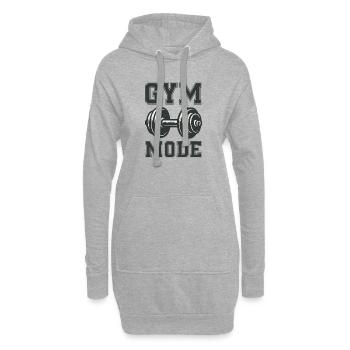 Mode de gym - Sweat-shirt à capuche long Femme - gris chiné - Devant