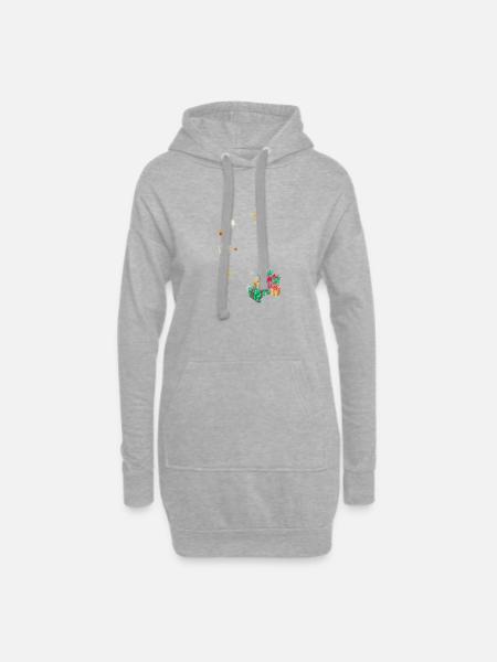Goldene Festlichkeitskugeln und Geschenke - Hoodie-Kleid - Grau meliert
