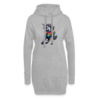 Joueur de hockey sur gazon licorne arc-en-ciel - Sweat-shirt à capuche long Femme - gris chiné - Devant