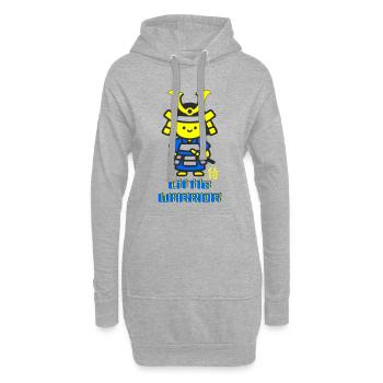 Kleiner Samurai Krieger - Hoodie-Kleid - Grau meliert - Vorne