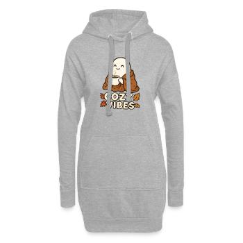 Cozy Vibes Ghost avec tasse - Sweat-shirt à capuche long Femme - gris chiné - Devant
