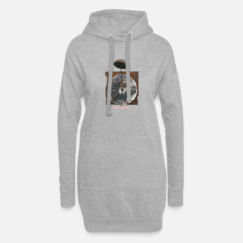 Rusty clock Time passes - Hoodie Dress - heather grey