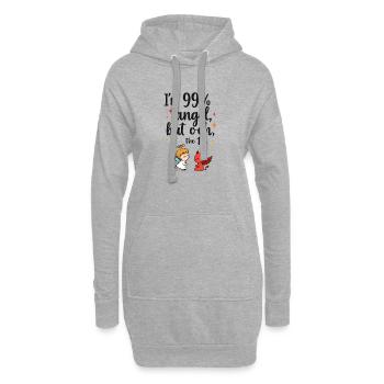 99% Angel, 1% Devil – Funny Cartoon Design - Hoodie Dress - heather grey - Front