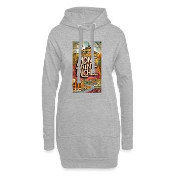 Mont Saint-Michel Psychedelische Skyline Frankreich Stadt - Hoodie-Kleid - Grau meliert - Vorne