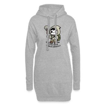 Ich kann nicht, ich habe einen Weg von St. - Hoodie-Kleid - Grau meliert - Vorne