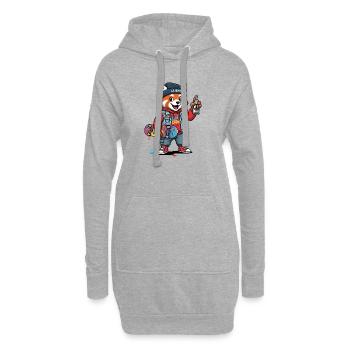 Red Panda Skate Crew Streetwear - Hoodie-Kleid - Grau meliert - Vorne