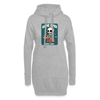 Game Over 1984 Retro Skelett Arcade - Hoodie-Kleid - Grau meliert - Vorne