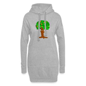 pommier - Sweat-shirt à capuche long Femme - gris chiné - Devant