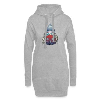Fille d’hiver avec flocon de neige - Sweat-shirt à capuche long Femme - gris chiné - Devant