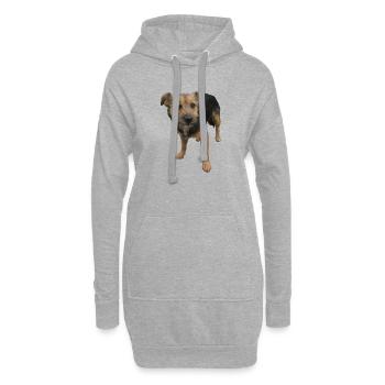 Hund - Hoodie-Kleid - Grau meliert - Vorne