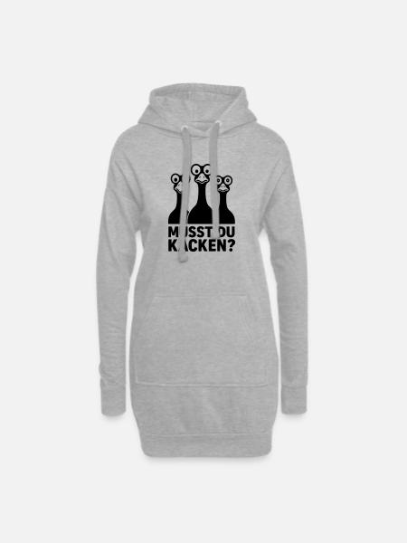 musst du kacken witzig kinder gänse glubschaugen - Hoodie-Kleid - Grau meliert