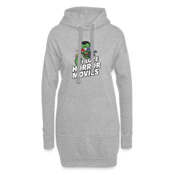 Films de zombies adorent l’horreur pop art - Sweat-shirt à capuche long Femme - gris chiné - Devant