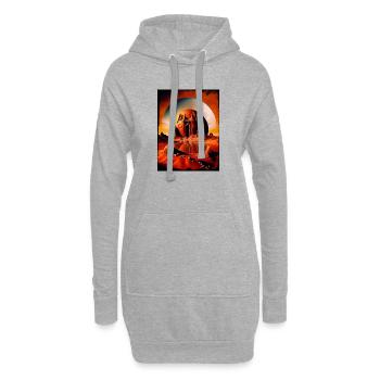 Temple de la Lune Rouge Sphère du Désert - Sweat-shirt à capuche long Femme - gris chiné - Devant