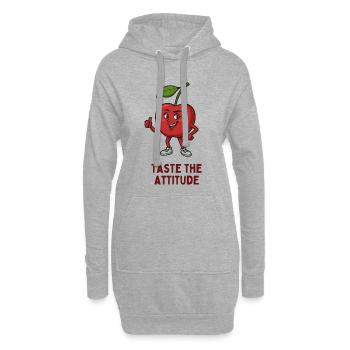 Apfel mit Attitüde Motiv - Hoodie-Kleid - Grau meliert - Vorne
