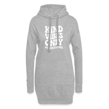 Freundliche Vibes, nur gegen Mobbing. - Hoodie-Kleid - Grau meliert - Vorne