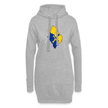 Drapeau de Durham - Sweat-shirt à capuche long Femme - gris chiné - Devant