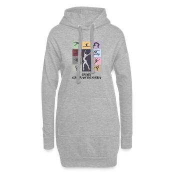 À mon époque de gymnastique - Sweat-shirt à capuche long Femme - gris chiné - Devant