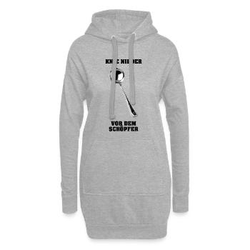 Agenouille-toi devant le Créateur - Sweat-shirt à capuche long Femme - gris chiné - Devant