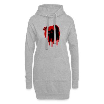Kater Katze - Hoodie-Kleid - Grau meliert - Vorne