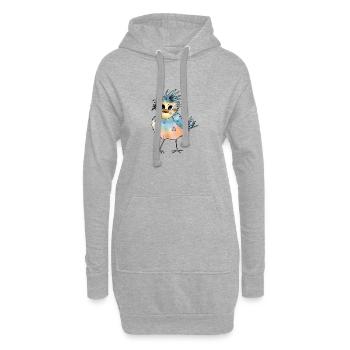 Bunter_Vogel - Sweat-shirt à capuche long Femme - gris chiné - Devant