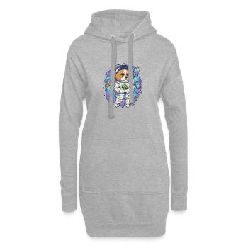 Space Weed Dog - Hoodie-Kleid - Grau meliert - Vorne