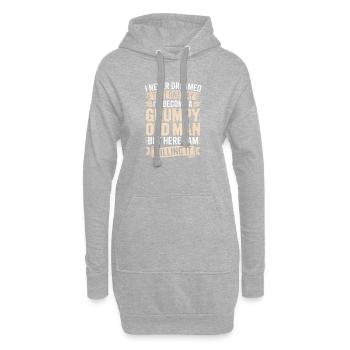 Mürrischer alter Mann macht es richtig - Hoodie-Kleid - Grau meliert - Vorne