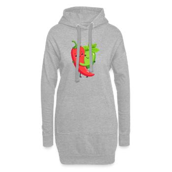 Kuschelige Chilli Minze Freunde - Hoodie-Kleid - Grau meliert - Vorne
