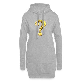Conception du point d’interrogation doré - Sweat-shirt à capuche long Femme - gris chiné - Devant