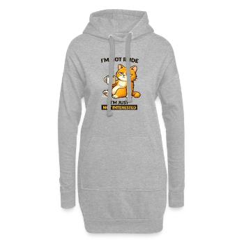 Grouchy Cat Coffee Attitude - Sweat-shirt à capuche long Femme - gris chiné - Devant