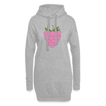 Pink Raspberry Illustration - Hoodie Dress - heather grey - Front