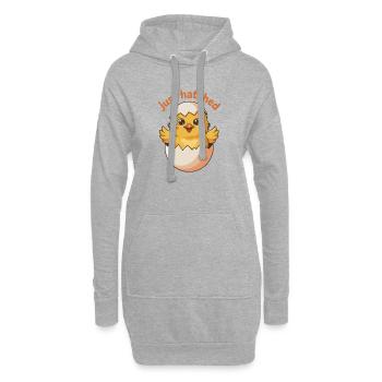 Frisch geschlüpft Küken - Hoodie-Kleid - Grau meliert - Vorne
