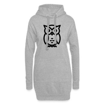 Eule - Hoodie-Kleid - Grau meliert - Vorne