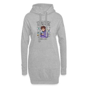 Gen Z Leben Schlafmangel Kaffee - Hoodie-Kleid - Grau meliert - Vorne