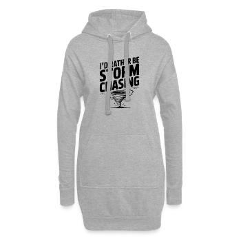 I'd Rather Be Storm Chasing - Hoodie Dress - heather grey - Front