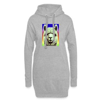 Alpaka - Hoodie-Kleid - Grau meliert - Vorne