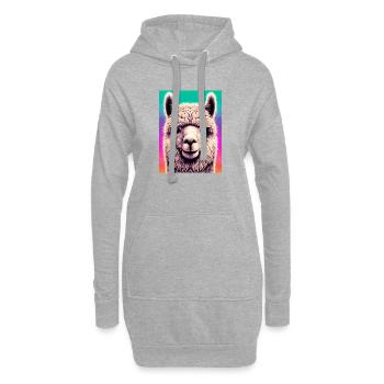 Alpaka - Hoodie-Kleid - Grau meliert - Vorne