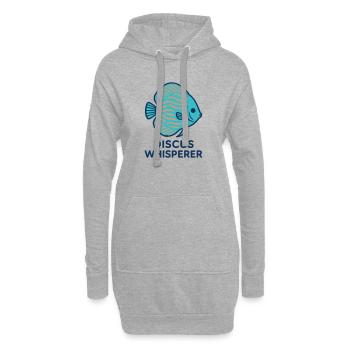 Passionné de Poisson Discus Bleu et Orange - Sweat-shirt à capuche long Femme - gris chiné - Devant